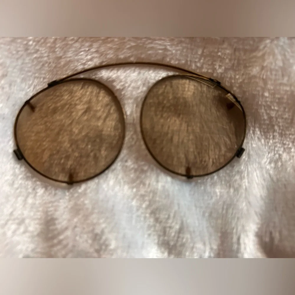 Vintage Dorr Optical Brass Clip-On Sunglasses With Case